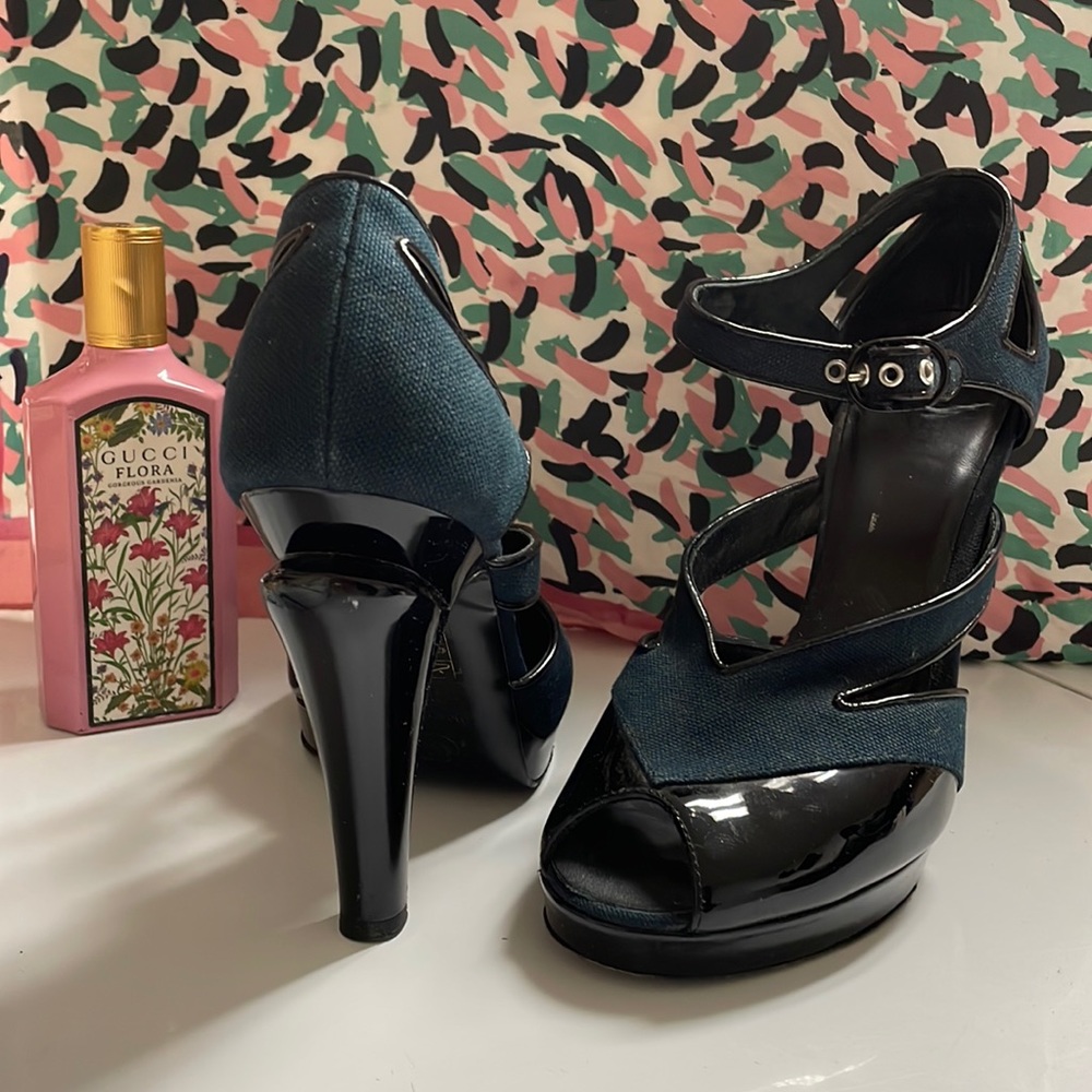 Chanel open toe pumps